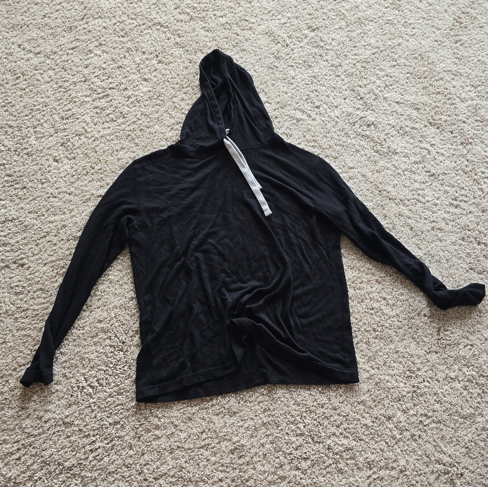 ZYIA Charcoal Hoodie with White Accents